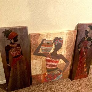 3 African paintings